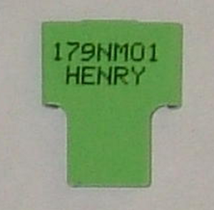 Cane tab to label ampoule cane - GREEN