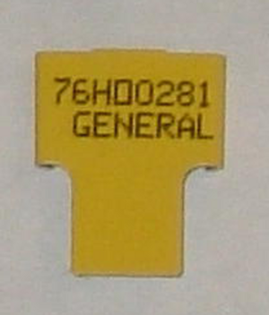 Cane tab to label ampoule cane - YELLOW