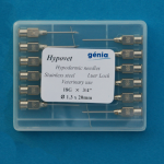 Needle Genia Hypovet tri-bevelled re-useable stainless steel needles 18g x 3/4″ - Image 1