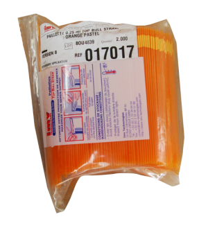 AI straws - IMV 017017 0.25ml (1/4cc)Top Bull Straw Pastel Orange 2000 pack