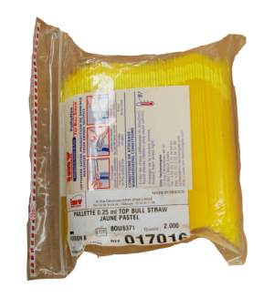 AI straws - IMV 017016 0.25ml (1/4cc)Top Bull Straw Pastel Yellow 2000 pack