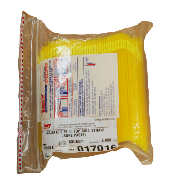 AI straws IMV 017016 0.25ml (1/4cc)Top Bull Straw Pastel Yellow 2000
